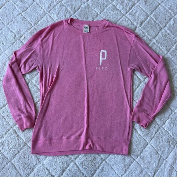 Victoria's Secret PINK | Coral Oversized Crewneck Sweater | Size Medium - Picture 1 of 8
